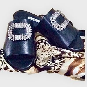 Charles David Jeweled Leather Sandals